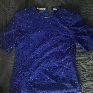 Laurence kazar beaded top size  petite small